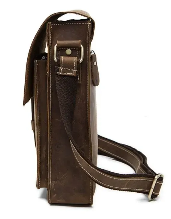 Сумка чоловіча вертикальна Vintage 14660 Коричнева
