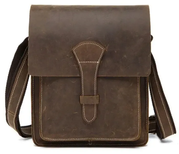 Сумка чоловіча вертикальна Vintage 14660 Коричнева