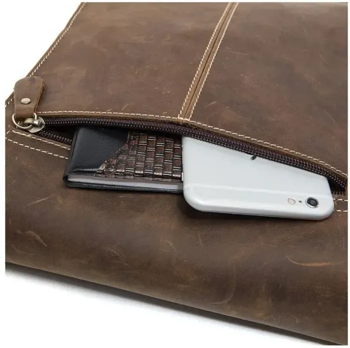 Сумка чоловіча вертикальна Vintage 14660 Коричнева