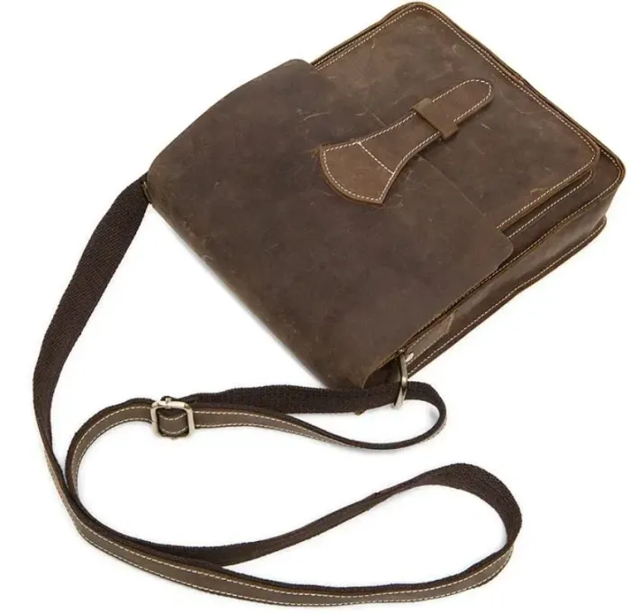 Сумка чоловіча вертикальна Vintage 14660 Коричнева