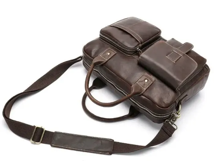 Сумка - чоловічий портфель Vintage 14667 Коричнева