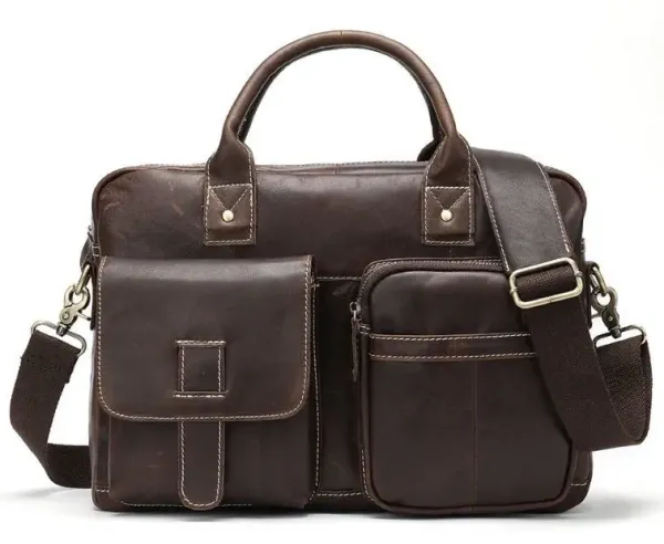 Сумка - чоловічий портфель Vintage 14667 Коричнева