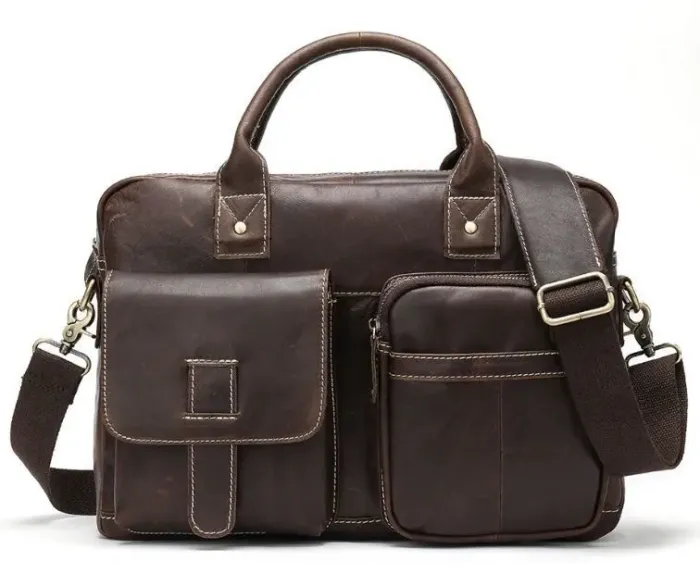 Сумка - чоловічий портфель Vintage 14667 Коричнева