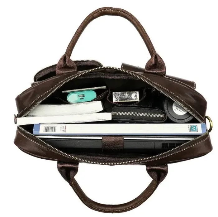 Сумка - чоловічий портфель Vintage 14667 Коричнева