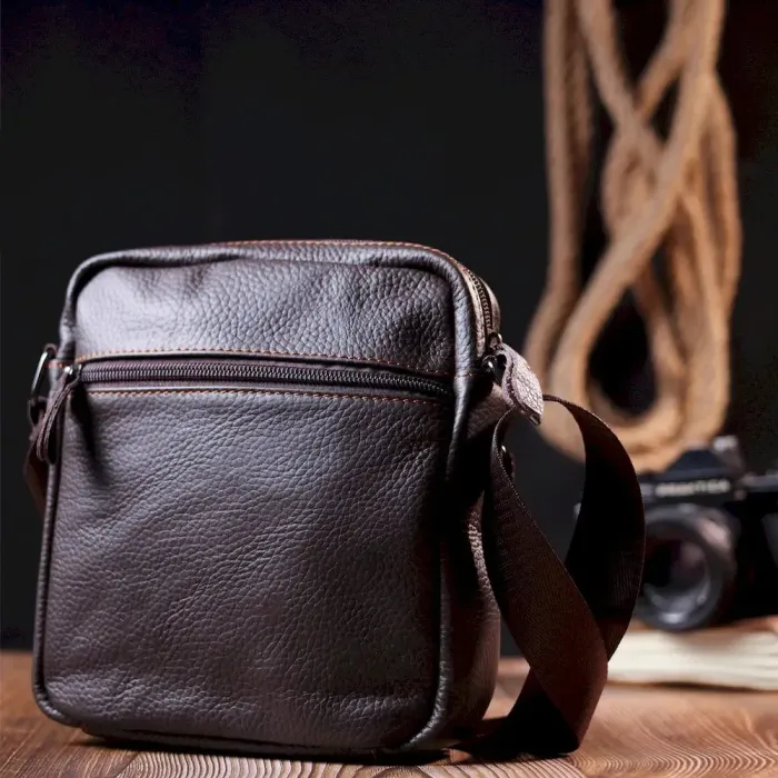 Сумка чоловіча Vintage 20687 шкіряна Коричневий