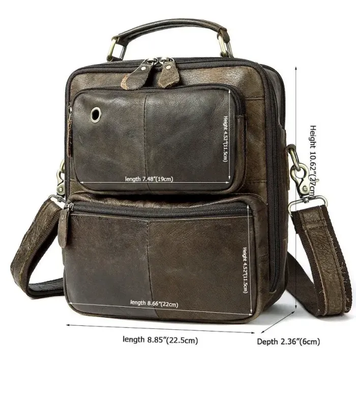 Сумка з ефектами старовини чоловіча Vintage 14673 Руда