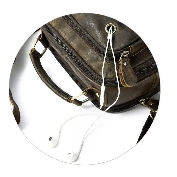 Сумка з ефектами старовини чоловіча Vintage 14673 Руда