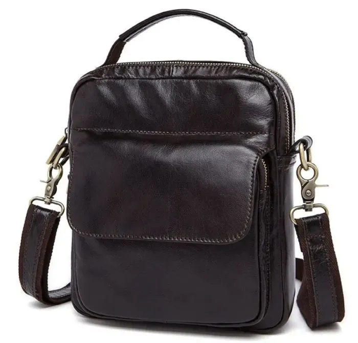 Сумка компактна чоловіча Vintage 14677 Коричнева