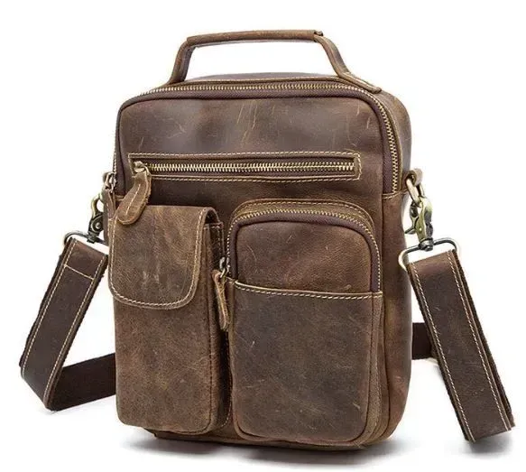 Сумка чоловіча Crazy horse Vintage 14692 Коричнева