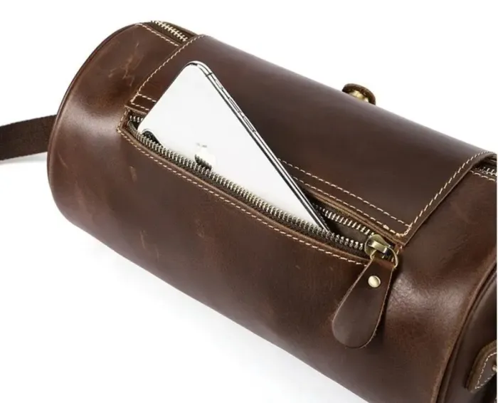 Сумка чоловіча закруглена Vintage 14694 Коричнева