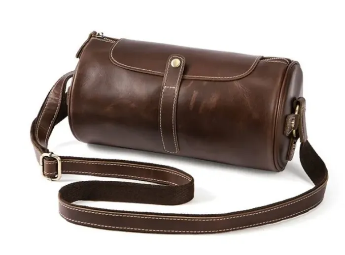 Сумка чоловіча закруглена Vintage 14694 Коричнева