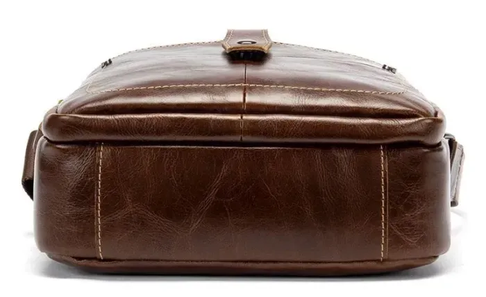 Сумка чоловіча гладка Vintage 14700 Коричнева