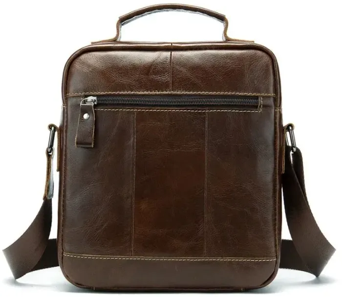 Сумка чоловіча гладка Vintage 14700 Коричнева