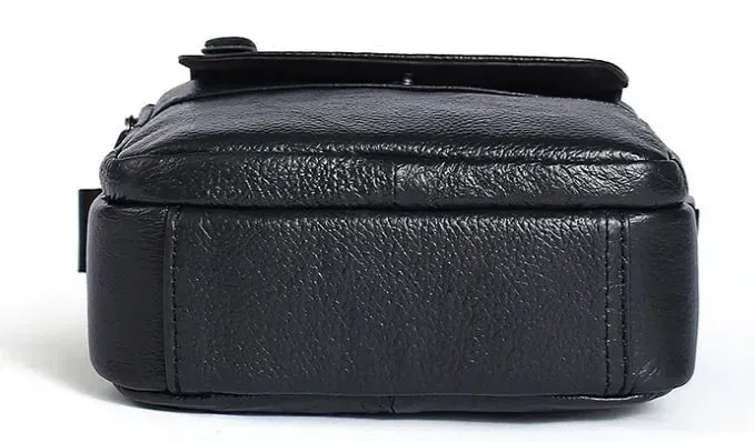 Сумка чоловіча зерниста Vintage 14704 Чорна