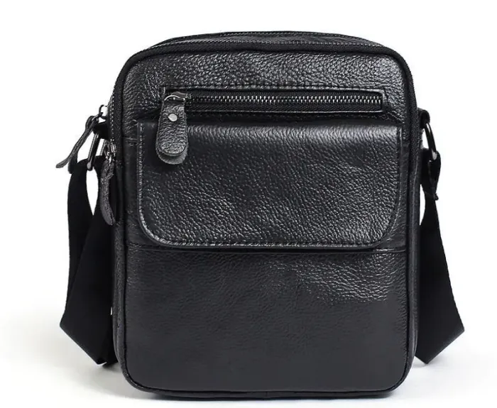 Сумка чоловіча зерниста Vintage 14704 Чорна