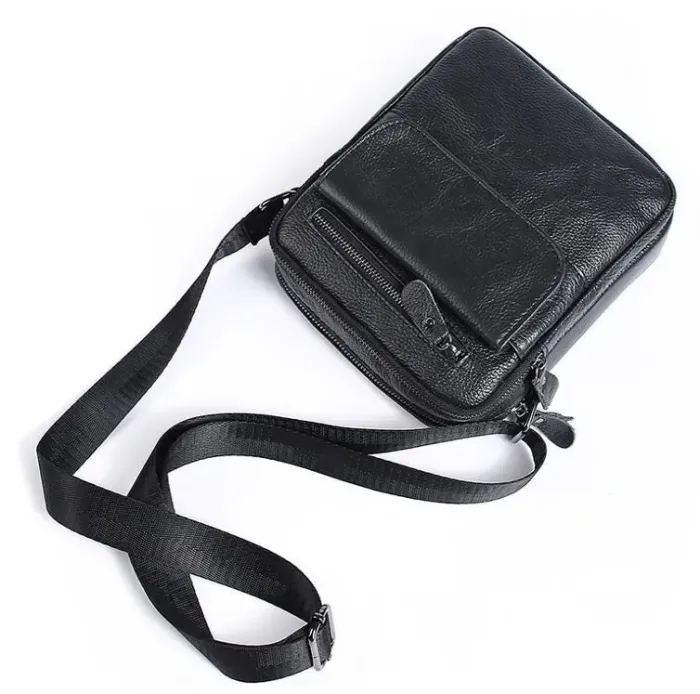 Сумка чоловіча зерниста Vintage 14704 Чорна