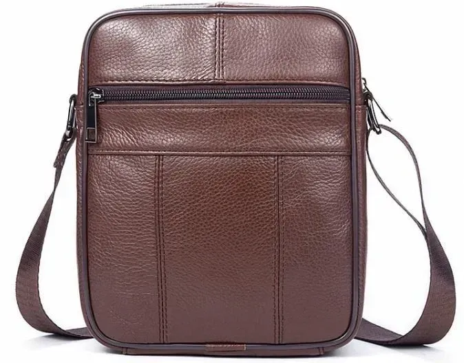 Сумка чоловіча зерниста Vintage 14705 Коричнева