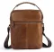 Сумка чоловіча гладка Vintage 14707 Світло-коричнева