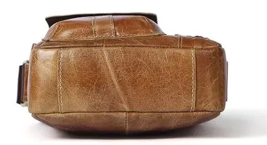 Сумка чоловіча гладка Vintage 14707 Світло-коричнева