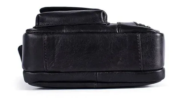 Сумка чоловіча гладка Vintage 14708 Чорна