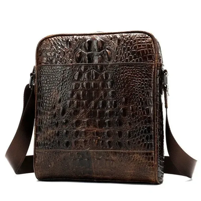 Сумка чоловіча вертикальна з тисненням під крокодила Vintage 14710