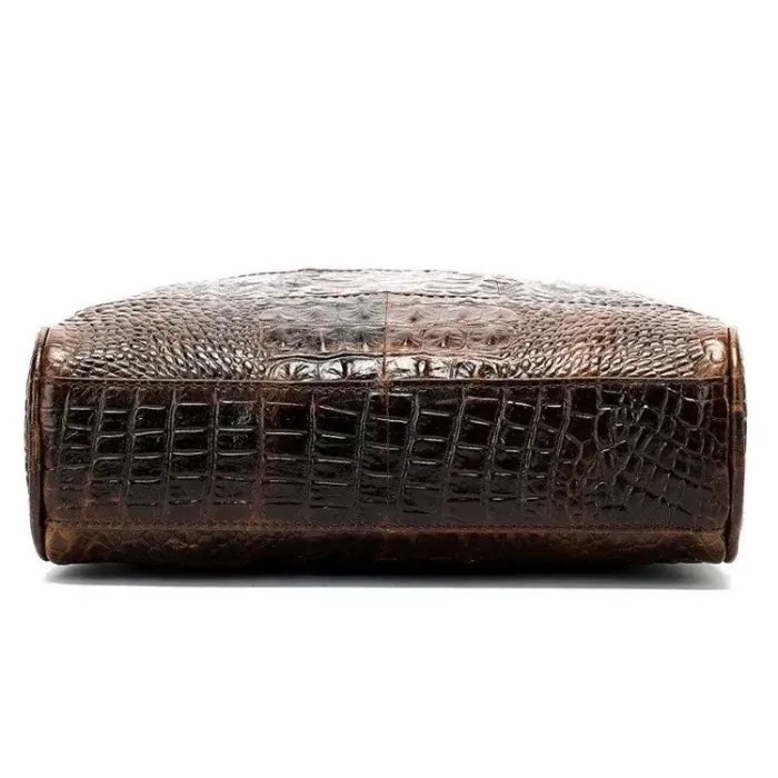 Сумка чоловіча вертикальна з тисненням під крокодила Vintage 14710