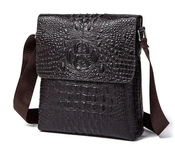 Сумка чоловіча вертикальна з тисненням під рептилію Vintage 14723