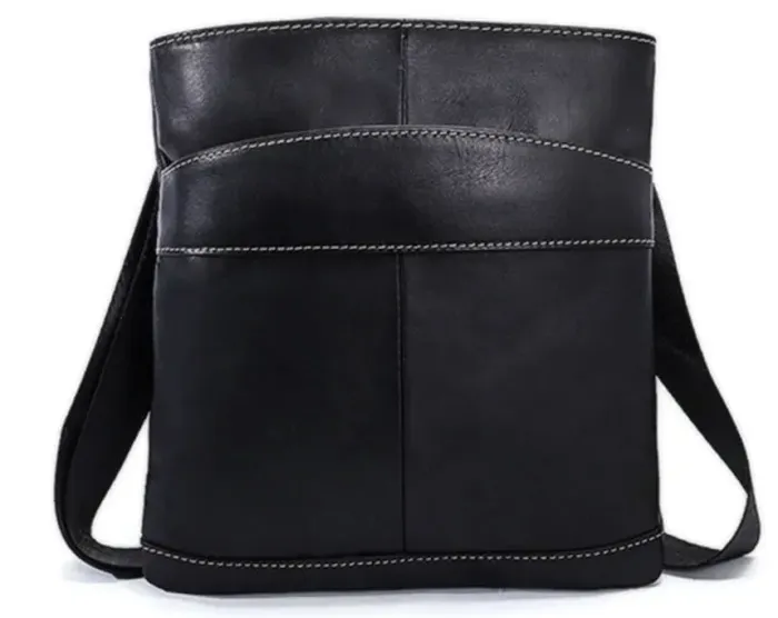 Месенджер чоловічий матовий з чорним рядком Vintage 14729 Чорна