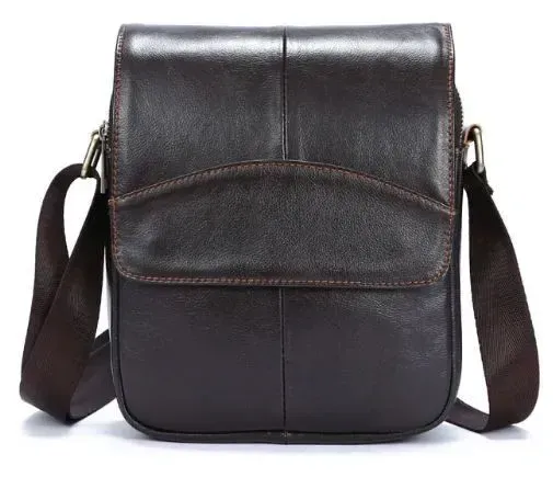 Сумка мужская гладкая Vintage 14733 Коричневая