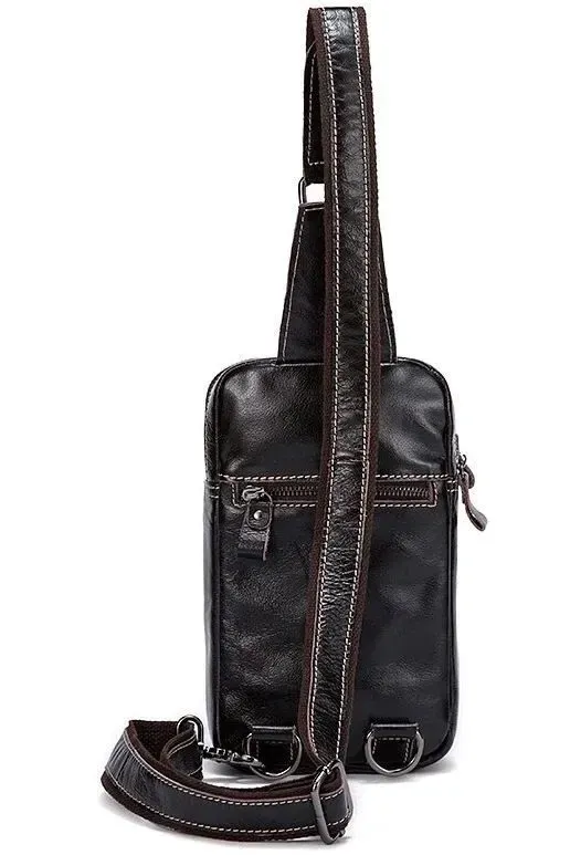 Сумка чоловіча гладка Vintage 14741 Коричнева