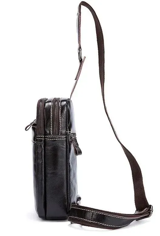 Сумка чоловіча гладка Vintage 14741 Коричнева