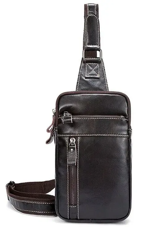 Сумка чоловіча гладка Vintage 14741 Коричнева