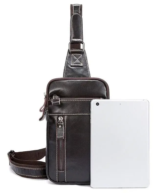 Сумка чоловіча гладка Vintage 14741 Коричнева