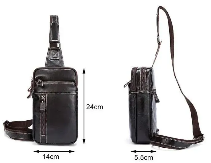 Сумка чоловіча гладка Vintage 14741 Коричнева