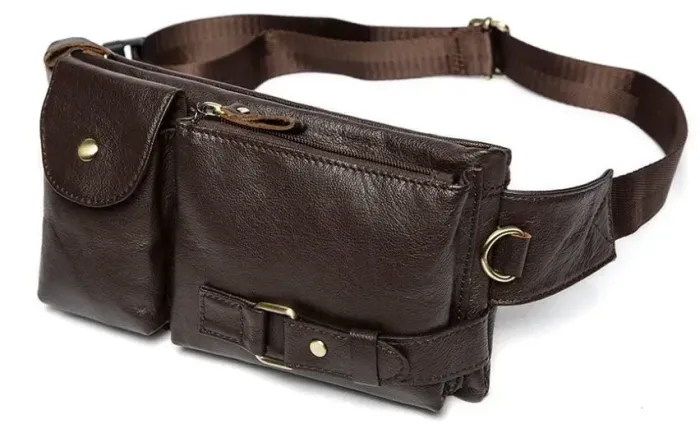 Поясна сумка чоловіча Vintage 14747 Коричнева