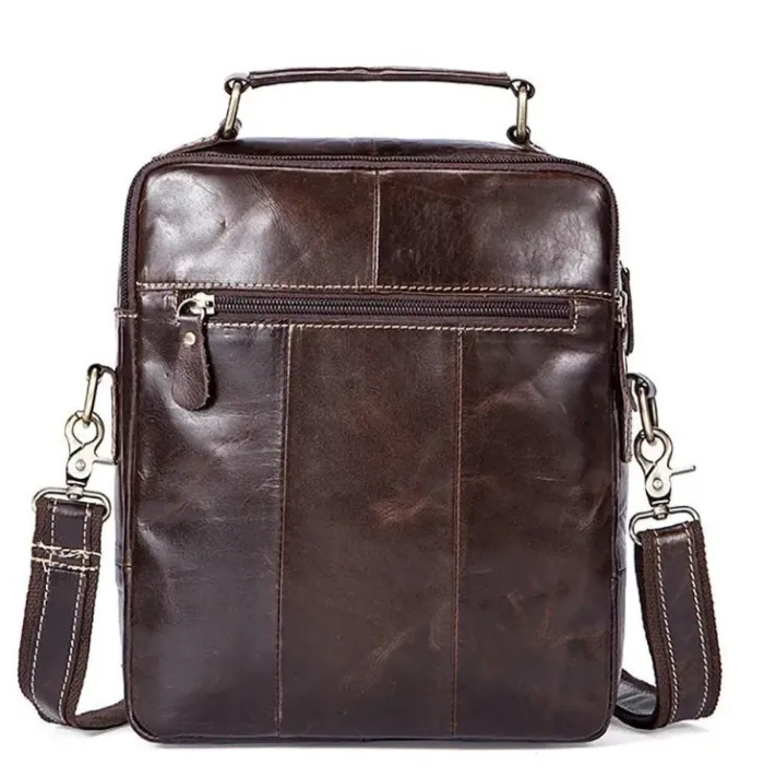 Сумка чоловіча гладка Vintage 14748 Коричнева