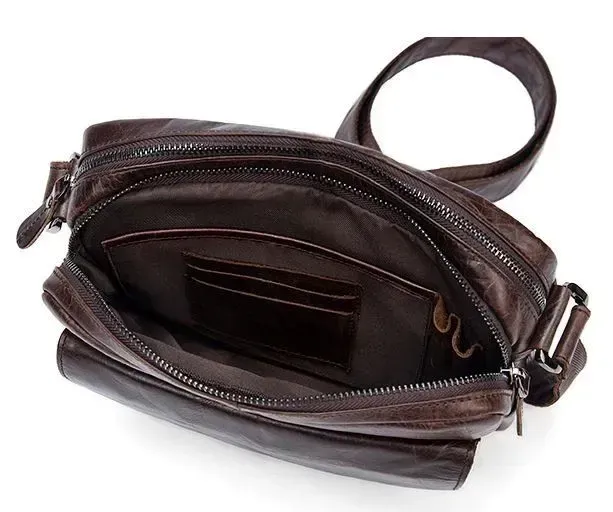 Сумка чоловіча гладка Vintage 14767 Коричнева