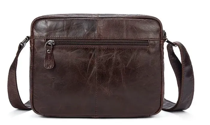 Сумка чоловіча гладка Vintage 14767 Коричнева