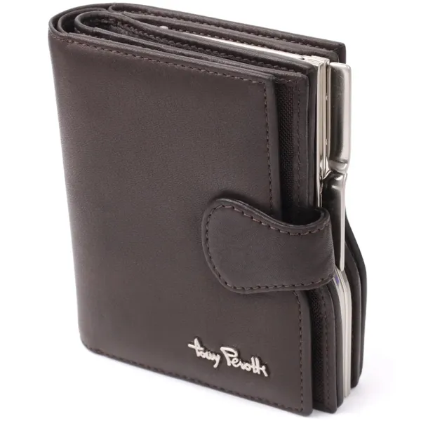 Місткий жіночий вертикальний гаманець з натуральної шкіри Tony Perotti 20841_1 (2656 moro) Коричневий