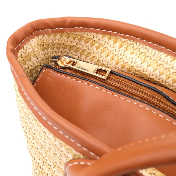 Містка жіноча сумка на літо з якісного текстилю Vintage 15137 Коричневий