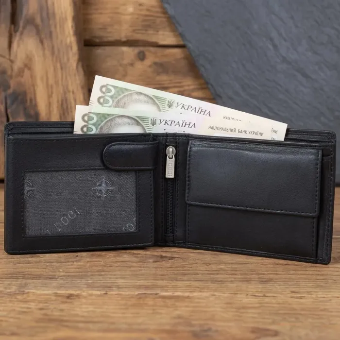 Чоловіче портмоне Tony Perotti натуральна шкіра Cortina 5053 nero (90125) Чорне