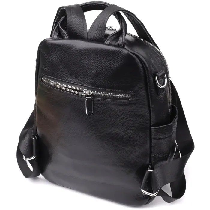 Красивий жіночий рюкзак з натуральної шкіри Vintage 23055 Чорний