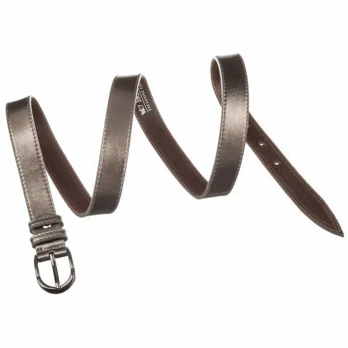 Ремень кожаный MAYBIK 15235 Серый металлик