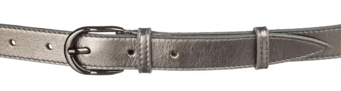 Ремень кожаный MAYBIK 15235 Серый металлик