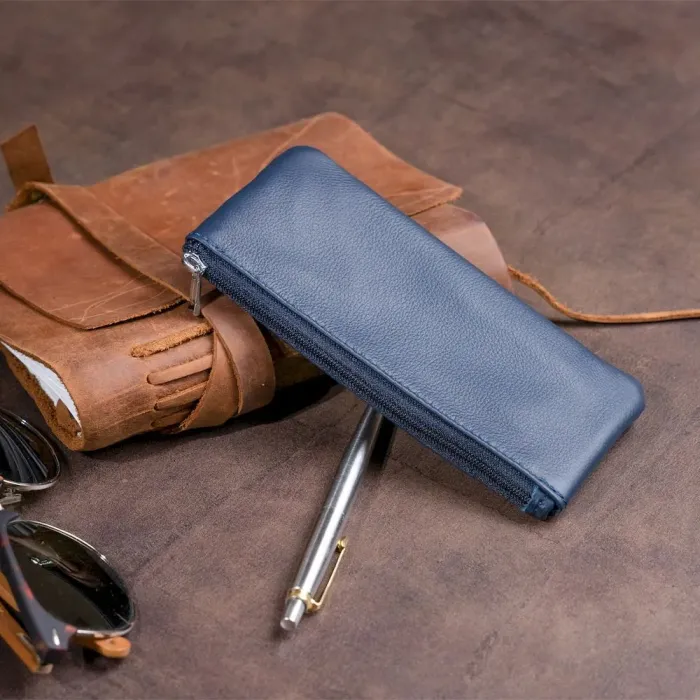 Ключница-кошелек с кармашком унисекс ST Leather 19349 Темно-синий