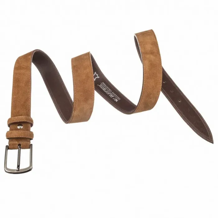 Замшевий ремень MAYBIK 15266 Світло-коричневий