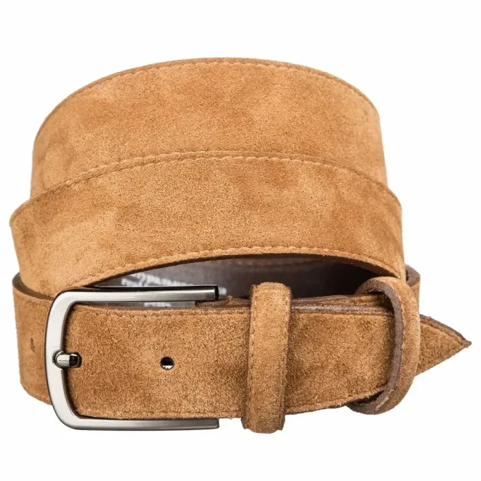 Замшевий ремень MAYBIK 15266 Світло-коричневий