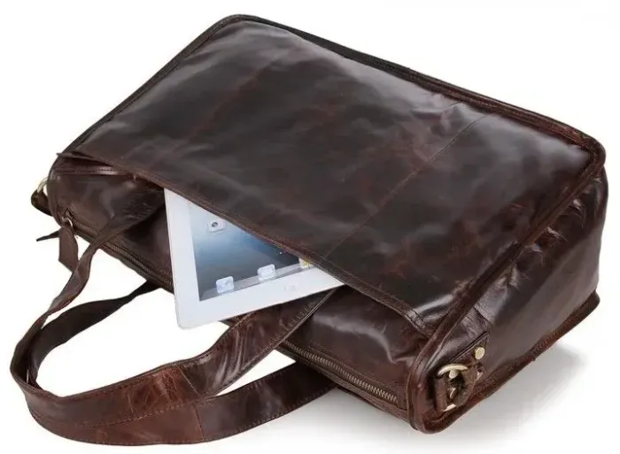 Сумка чоловіча Vintage 14243 шкіряна Коричнева