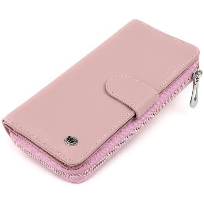 Вертикальний місткий гаманець зі шкіри ST Leather 19302 Ліловий