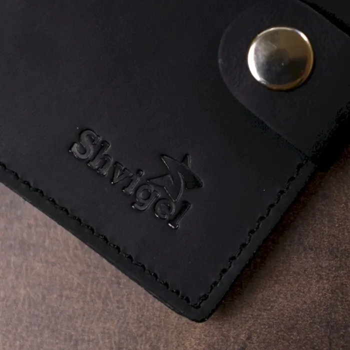 Матовое мужское портмоне из натуральной кожи Shvigel 16495 Черный